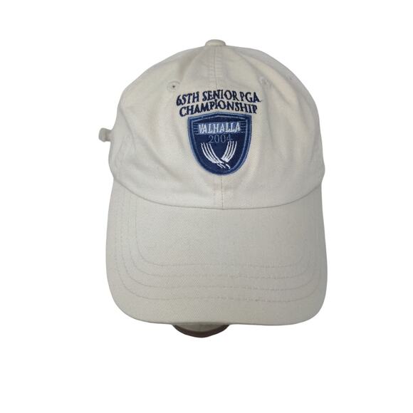 Vintage 65th Senior PGA Championship 2004 Slideback Hat Cream Embroidered Logo - Picture 1 of 10